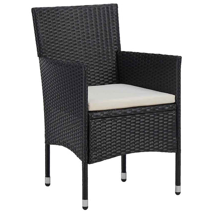 Trädgårdsmöbelset med kudde 3 pcs Svart konstrotting