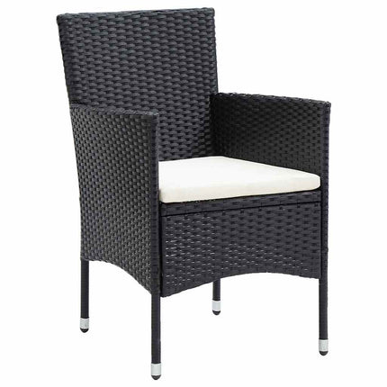 Trädgårdsmöbelset med kudde 5 pcs Svart konstrotting