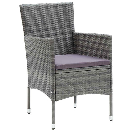Trädgårdsmöbelset med kudde 5 pcs Grå konstrotting