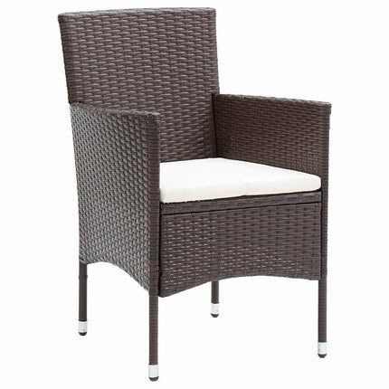Trädgårdsmöbelset med kudde 5 pcs Brun konstrotting