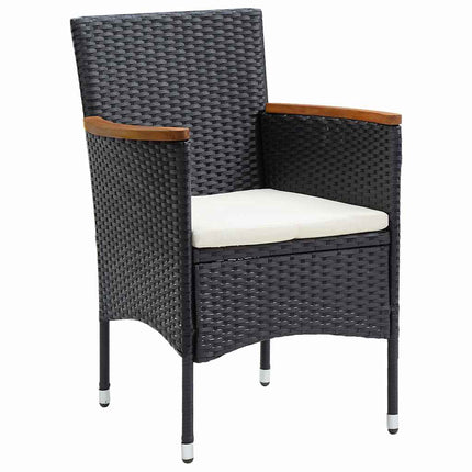 Trädgårdsmöbelset med kudde 5 pcs Svart konstrotting