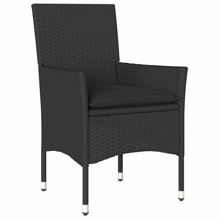 Trädgårdsmöbelset med kudde 9 pcs Svart konstrotting