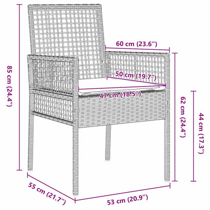 Trädgårdsmöbelset med kudde 9 pcs Ljusgrå konstrotting
