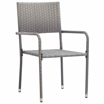 Trädgårdsmöbelset med kudde 3 pcs Grå konstrotting