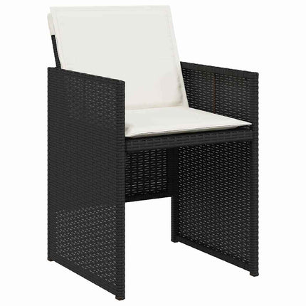 Trädgårdsmöbelset med kudde 5 pcs Svart konstrotting