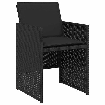 Trädgårdsmöbelset med kudde 5 pcs Svart konstrotting