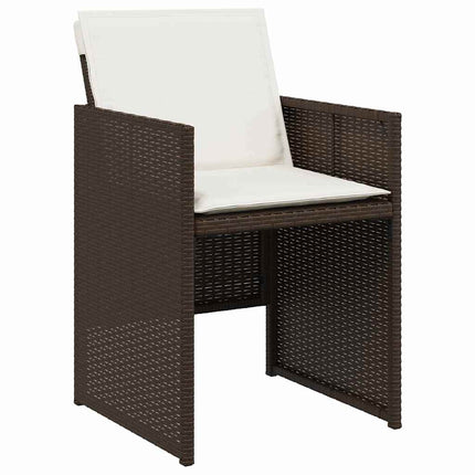 Trädgårdsmöbelset med kudde 5 pcs Brun konstrotting