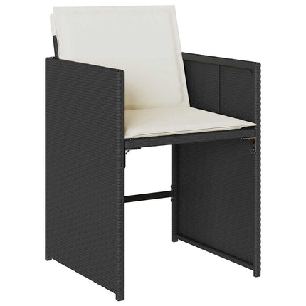 Trädgårdsmöbelset med kudde 5 pcs Svart konstrotting