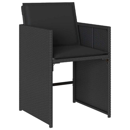 Trädgårdsmöbelset med kudde 5 pcs Svart konstrotting
