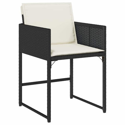 Trädgårdsmöbelset med kudde 5 pcs Svart konstrotting