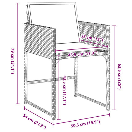 Trädgårdsmöbelset med kudde 5 pcs Svart konstrotting