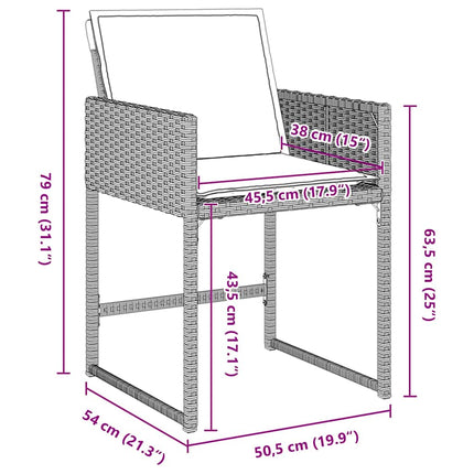 Trädgårdsmöbelset med kudde 5 pcs Ljusgrå konstrotting