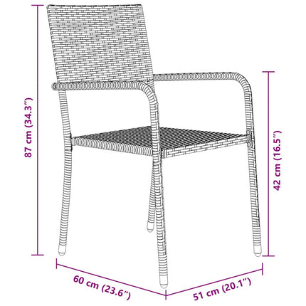 Trädgårdsmöbelset med kudde 7 pcs Svart konstrotting