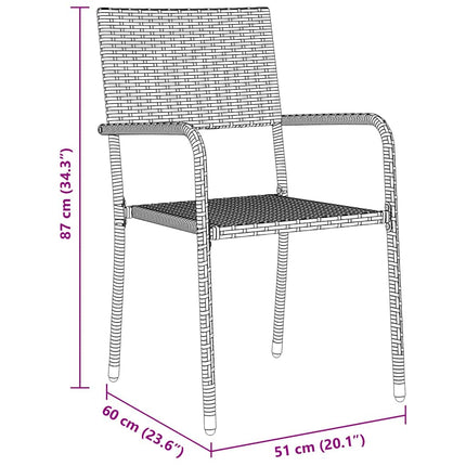 Trädgårdsmöbelset med kudde 3 pcs Grå konstrotting