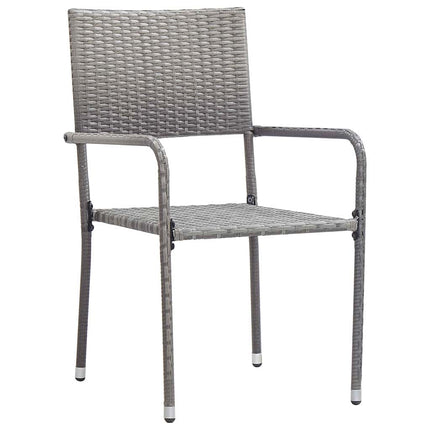 Trädgårdsmöbelset med kudde 7 pcs Grå konstrotting