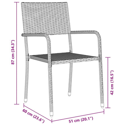 Trädgårdsmöbelset med kudde 7 pcs Grå konstrotting
