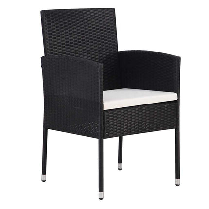 Trädgårdsmöbelset med kudde 5 pcs Svart konstrotting