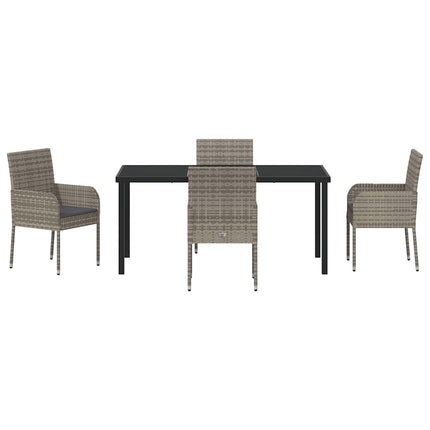 Trädgårdsmöbelset med kudde 5 pcs Grå konstrotting