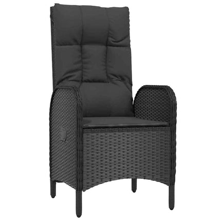 Trädgårdsmöbelset med kudde 3 pcs Svart konstrotting