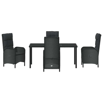 Trädgårdsmöbelset med kudde 5 pcs Svart konstrotting