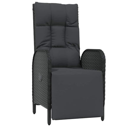 Trädgårdsmöbelset med kudde 5 pcs Svart konstrotting
