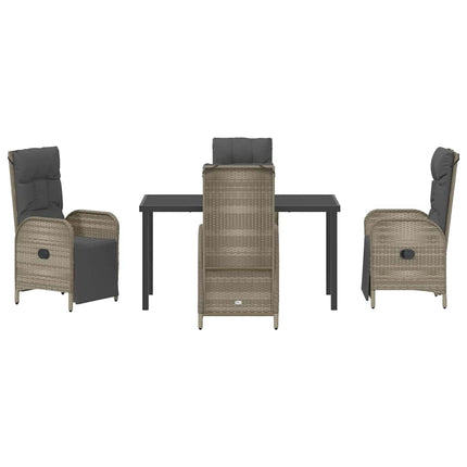 Trädgårdsmöbelset med kudde 5 pcs Grå konstrotting