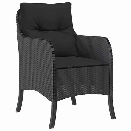 Trädgårdsmöbelset med kudde 5 pcs Svart konstrotting