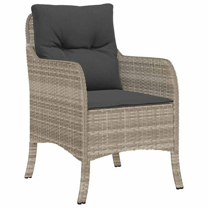 Trädgårdsmöbelset med kudde 5 pcs Ljusgrå konstrotting