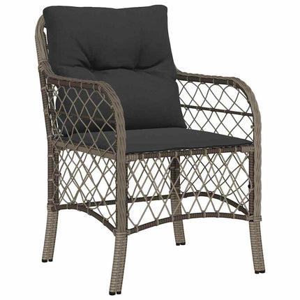 Trädgårdsmöbelset med kudde 3 pcs Grå konstrotting