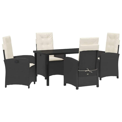 Trädgårdsmöbelset med kudde 5 pcs Svart konstrotting