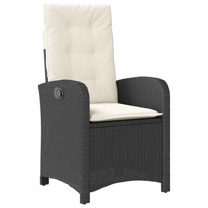 Trädgårdsmöbelset med kudde 5 pcs Svart konstrotting