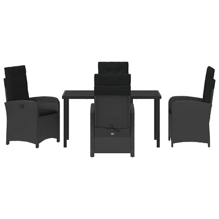 Trädgårdsmöbelset med kudde 5 pcs Svart konstrotting