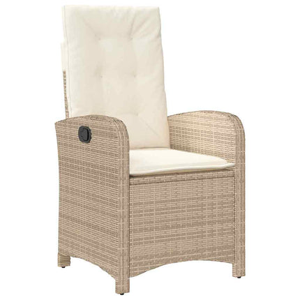 Trädgårdsmöbelset med kudde 3 pcs Beige konstrotting