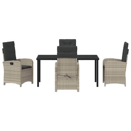 Trädgårdsmöbelset med kudde 5 pcs Ljusgrå konstrotting