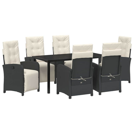 Trädgårdsmöbelset med kudde 7 pcs Svart konstrotting