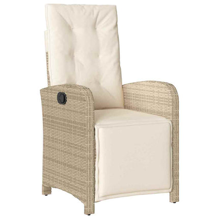 Trädgårdsmöbelset med kudde 5 pcs Beige konstrotting