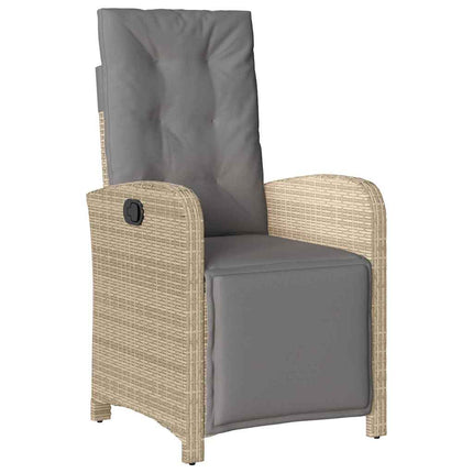 Trädgårdsmöbelset med kudde 5 pcs Beige konstrotting