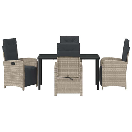 Trädgårdsmöbelset med kudde 5 pcs Ljusgrå konstrotting