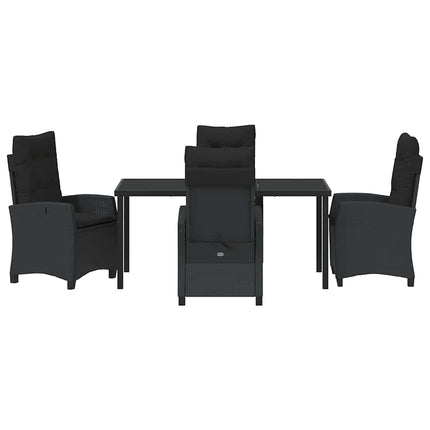 Trädgårdsmöbelset med kudde 5 pcs Svart konstrotting
