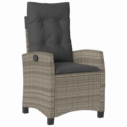 Trädgårdsmöbelset med kudde 7 pcs Grå konstrotting