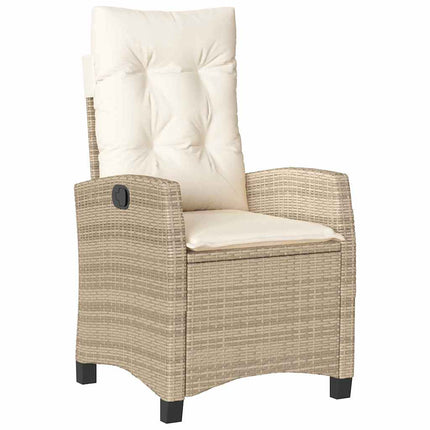 Trädgårdsmöbelset med kudde 5 pcs Beige konstrotting