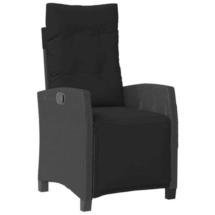 Trädgårdsmöbelset med kudde 5 pcs Svart konstrotting