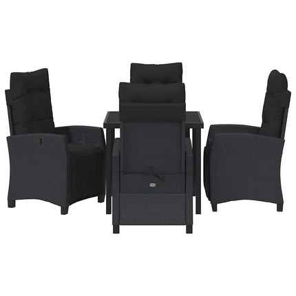 Trädgårdsmöbelset med kudde 5 pcs Svart konstrotting