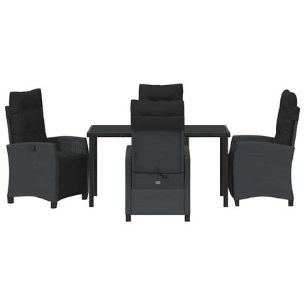 Trädgårdsmöbelset med kudde 5 pcs Svart konstrotting