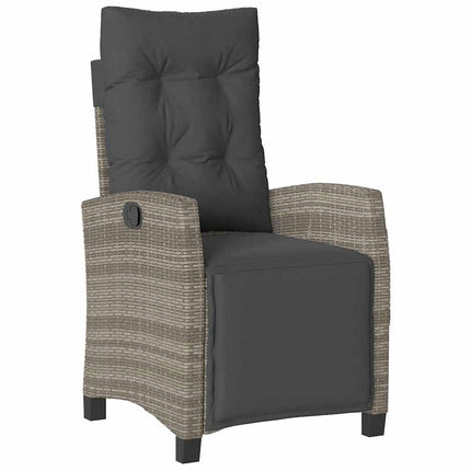 Trädgårdsmöbelset med kudde 3 pcs Grå konstrotting