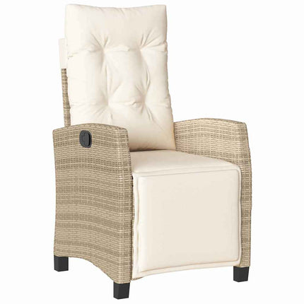 Trädgårdsmöbelset med kudde 7 pcs Beige konstrotting