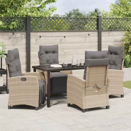 Trädgårdsmöbelset med kudde 5 pcs Beige konstrotting