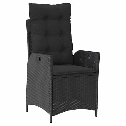 Trädgårdsmöbelset med kudde 7 pcs Svart konstrotting