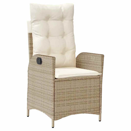 Trädgårdsmöbelset med kudde 7 pcs Beige konstrotting