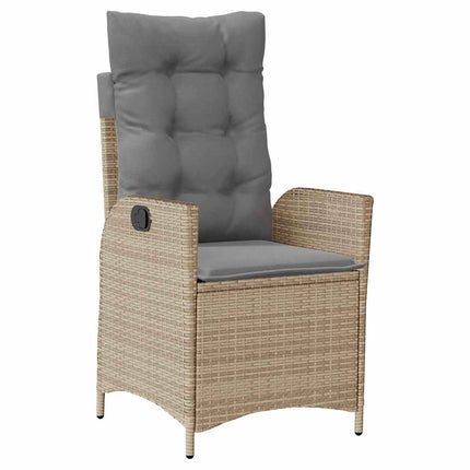 Trädgårdsmöbelset med kudde 5 pcs Beige konstrotting